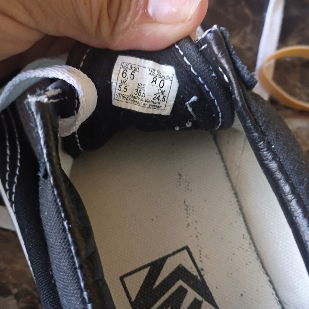 Vans Black and White Old Skool Low Top Sneakers - Picture 3 of 6